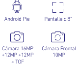 Android Pie, Pantalla 6.8 pulgadas, Cámara 16MP + 12MP + 12MP + TOF y Cámara Frontal 10MP